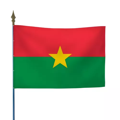 Drapeau Burkina Faso en maille polyester avec hampe