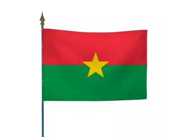 Drapeau Burkina Faso en maille polyester avec hampe