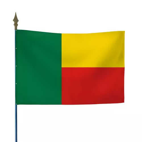 Drapeau Bénin en maille polyester avec hampe