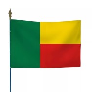 Drapeau Bénin en maille polyester avec hampe