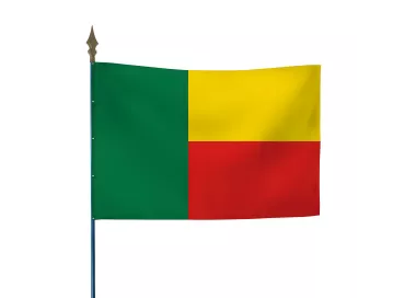 Drapeau Bénin en maille polyester avec hampe
