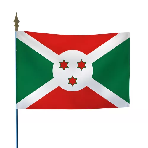 Drapeau Burundi en maille polyester avec hampe