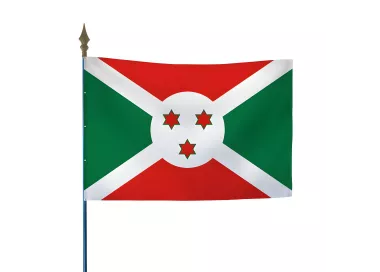Drapeau Burundi en maille polyester avec hampe