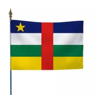Drapeau Centrafrique en maille polyester avec hampe