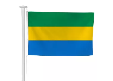 Pavillon Gabon en maille polyester pour mât