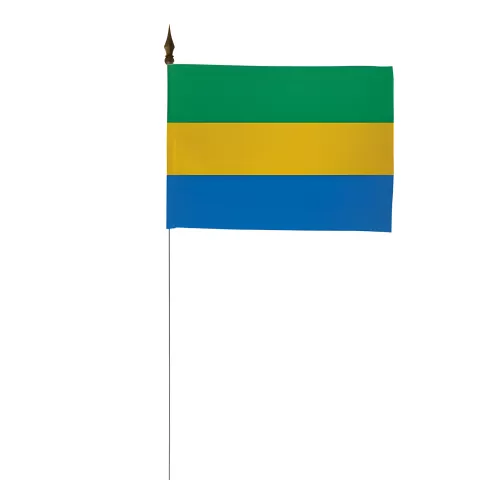 Drapeau de table Gabon 10 x 15 cm polyester avec tige