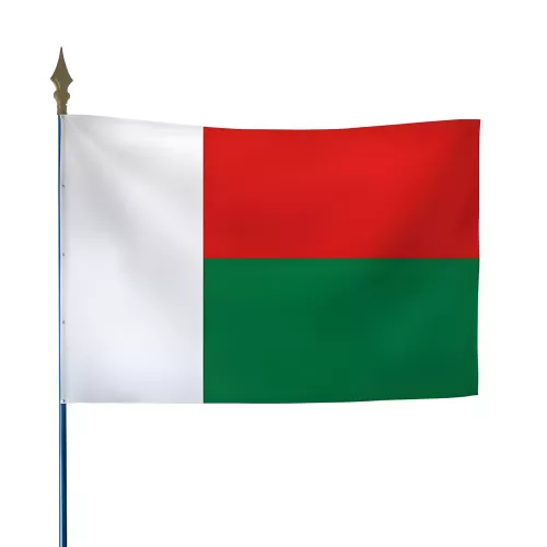 Drapeau Madagascar en maille polyester avec hampe