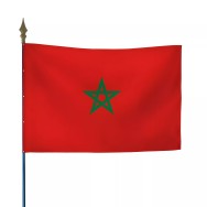 Drapeau Maroc en maille polyester avec hampe