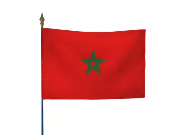 Drapeau Maroc en maille polyester avec hampe
