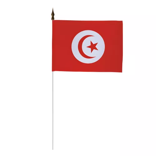 Drapeau de table Tunisie 10 x 15 cm polyester