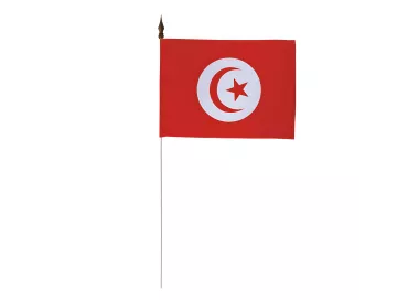 Drapeau de table Tunisie 10 x 15 cm polyester