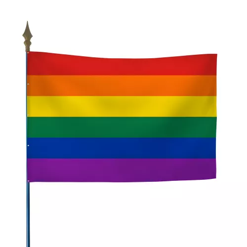 Drapeau LGBT en maille polyester avec hampe