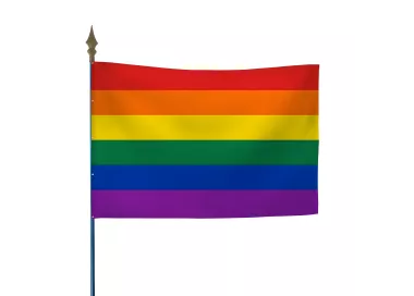 Drapeau LGBT en maille polyester avec hampe