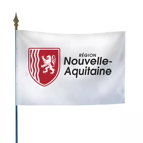 Drapeau région Nouvelle-Aquitaine en maille polyester