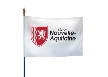 Drapeau région Nouvelle-Aquitaine en maille polyester