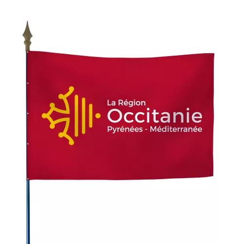 Drapeau région Occitanie en maille polyester