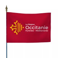 Drapeau région Occitanie en maille polyester