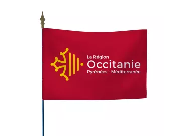 Drapeau région Occitanie en maille polyester