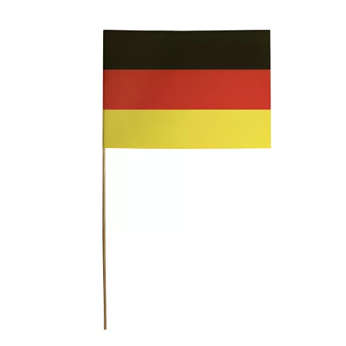 Drapeau Allemagne à agiter 14 x 21 cm avec tige bois
