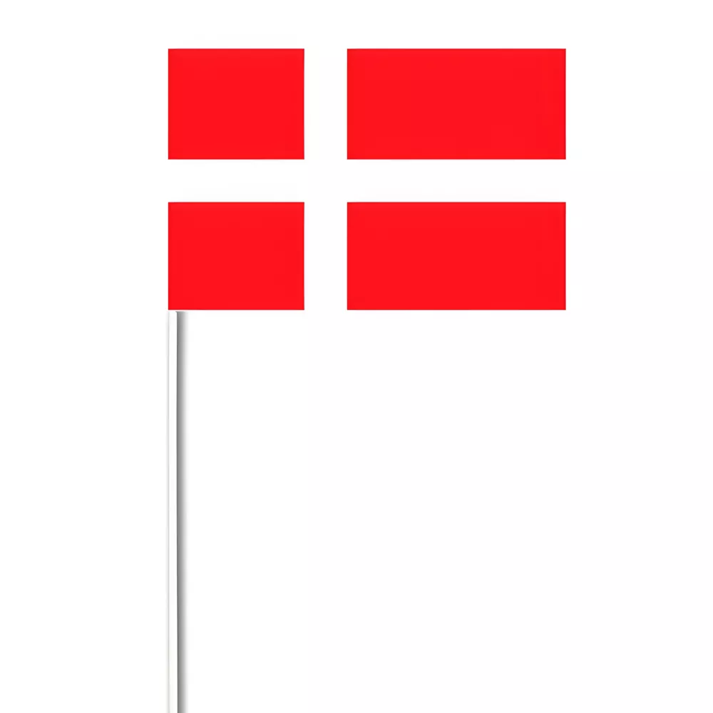 Drapeau Danemark 14 x 21 cm à agiter sur tige bois