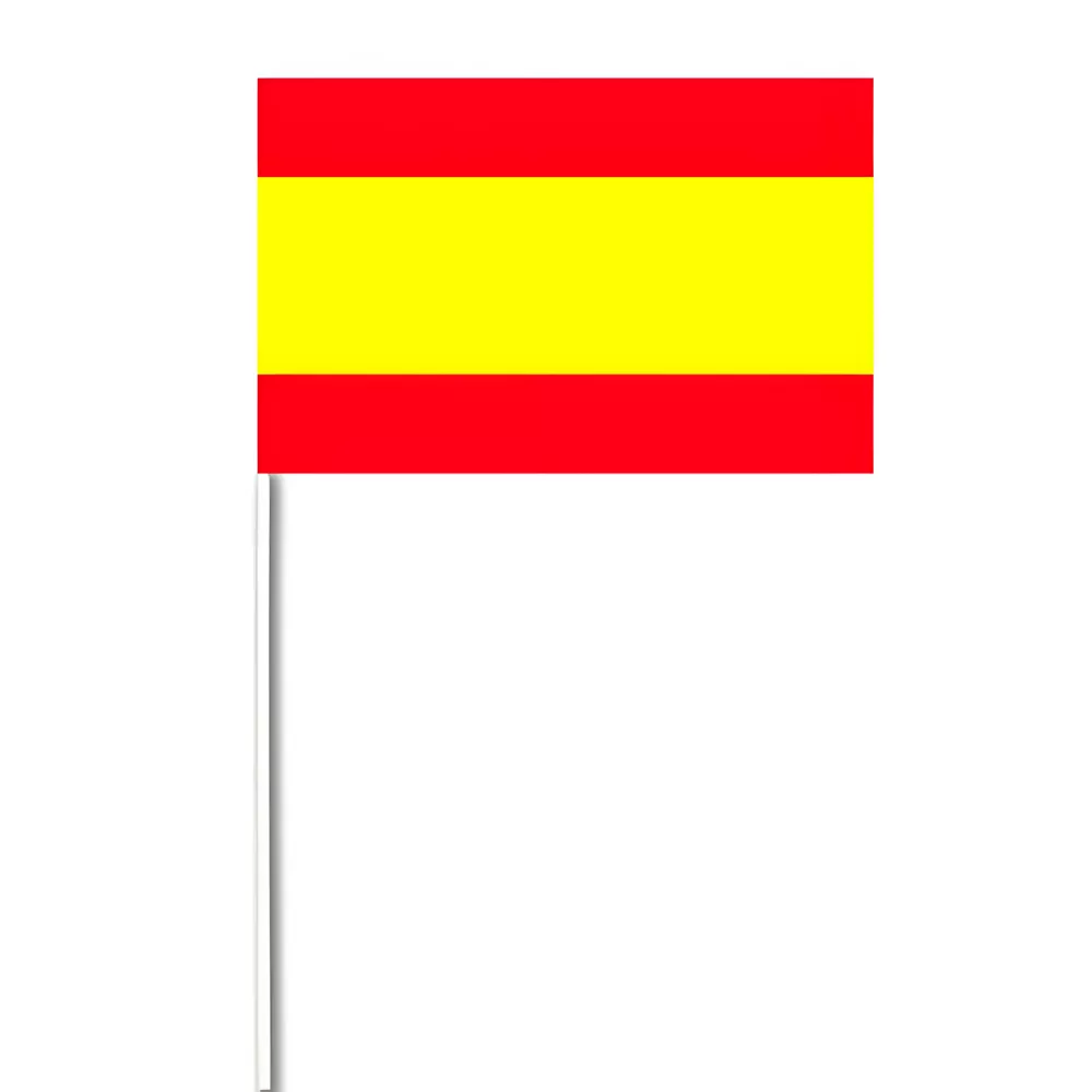 Drapeau Espagne 14 x 21 cm à agiter avec tige Drapeau Espagne 14 x 21 cm à agiter avec tige