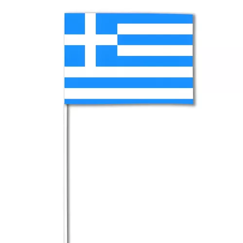 Drapeau Grèce à agiter 14 x 21 cm avec tige