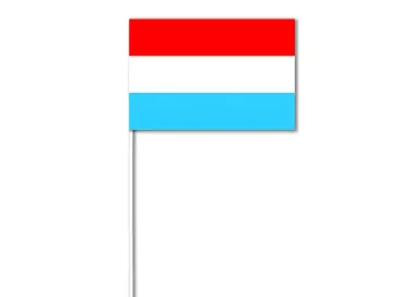 Drapeau Luxembourg 14 x 21 cm sur tige bois