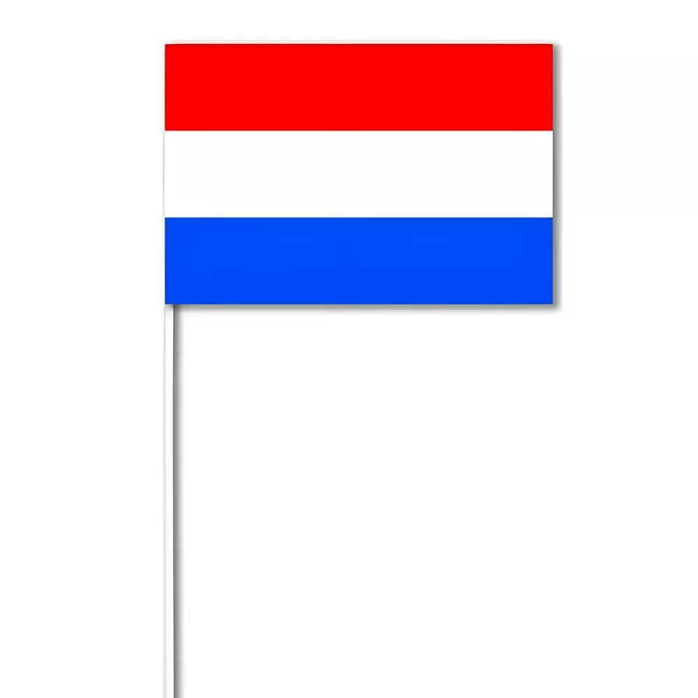 Drapeau Pays-Bas 14 x 21 cm sur tige en bois Drapeau Pays-Bas 14 x 21 cm sur tige en bois