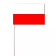 Drapeau Pologne 14 x 21 cm sur tige bois