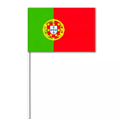 Drapeau Portugal 14 x 21 cm à agiter avec tige