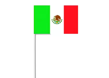 Drapeaux Mexique 14 x 21 cm sur tige bois