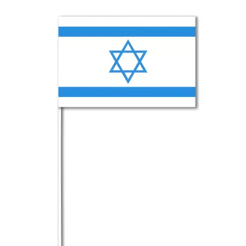 Drapeau Israël à agiter 14 x 21 cm avec tige