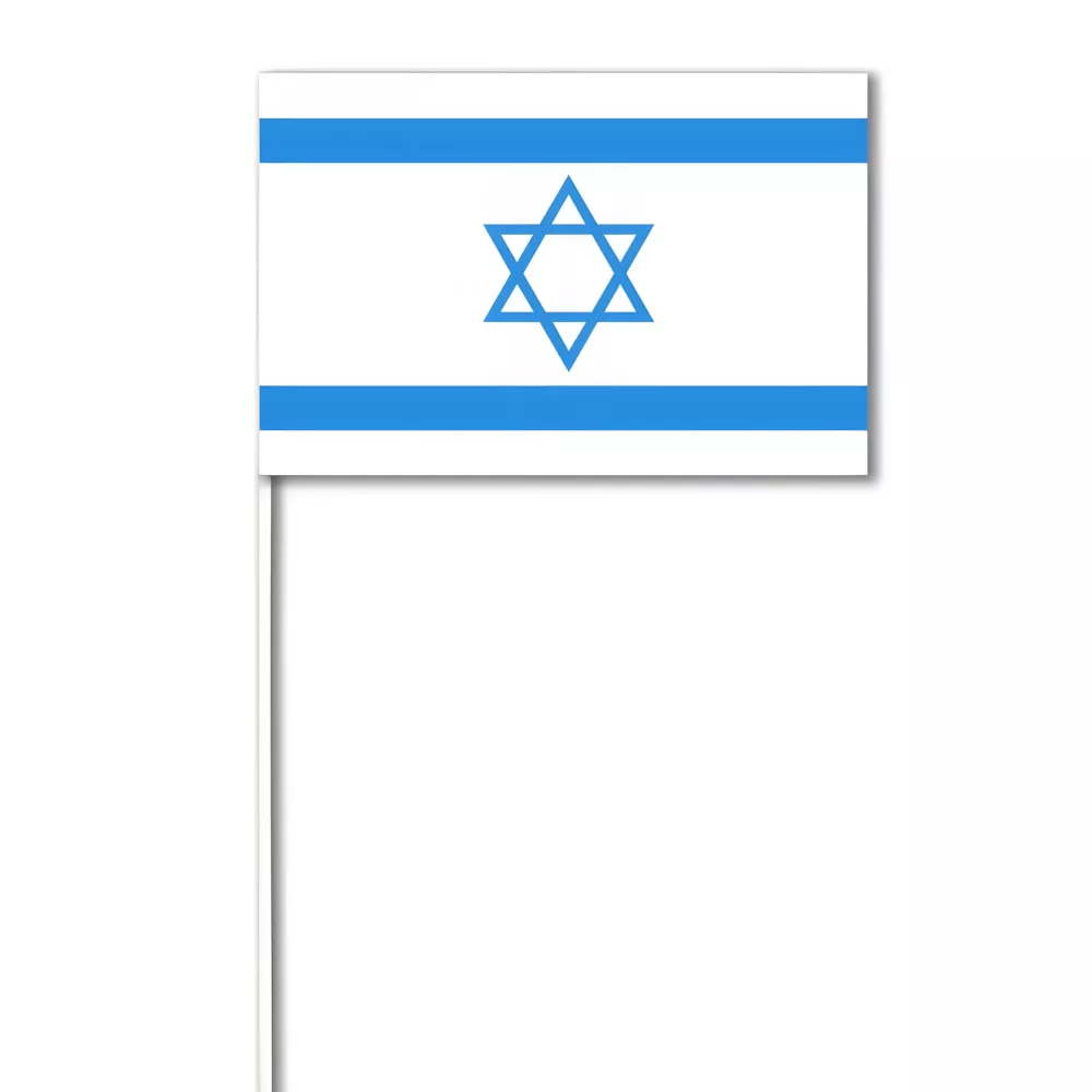 Drapeau Israël à agiter 14 x 21 cm avec tige Drapeau Israël à agiter 14 x 21 cm avec tige