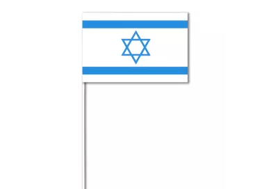 Drapeau Israël à agiter 14 x 21 cm avec tige