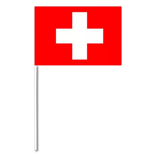 Drapeaux Suisse à agiter 14 x 21 cm tige bois