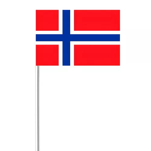 Drapeau Norvège 14 x 21 cm à agiter sur tige bois