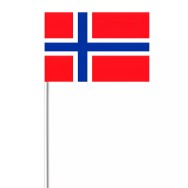 Drapeau Norvège 14 x 21 cm à agiter sur tige bois
