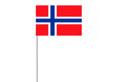 Drapeau Norvège 14 x 21 cm à agiter sur tige bois