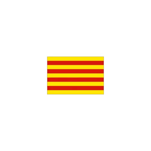 Drapeau catalan 14 x 21 cm à agiter avec tige bois