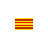 Drapeau catalan 14 x 21 cm à agiter avec tige bois