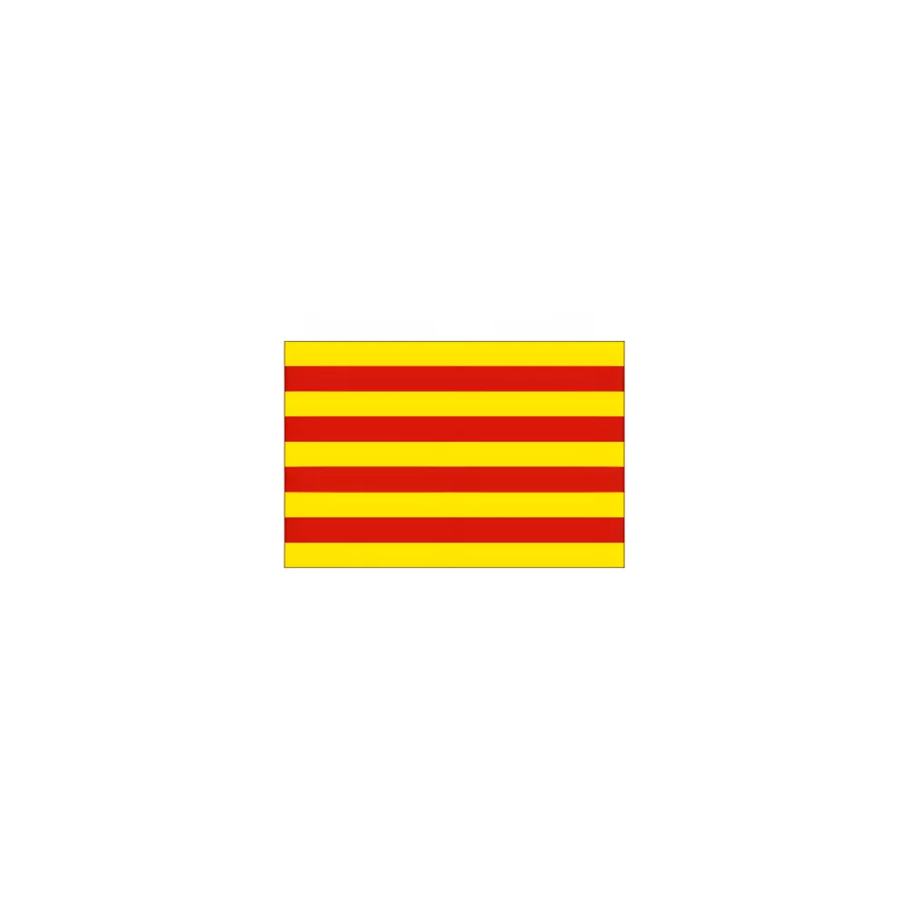 Drapeau catalan 14 x 21 cm à agiter avec tige bois Drapeau catalan 14 x 21 cm à agiter avec tige bois