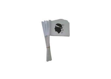 Drapeau Corse 14 x 21 cm à agiter avec tige bois