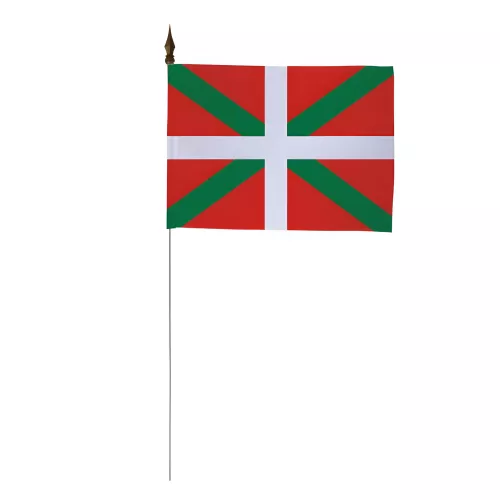 Drapeau Pays Basque à agiter 14 x 21 cm sur tige