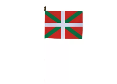 Drapeau Pays Basque à agiter 14 x 21 cm sur tige