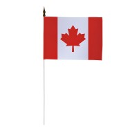 Drapeau de table Canada 10 x 15 cm maille polyester - Lot de 10