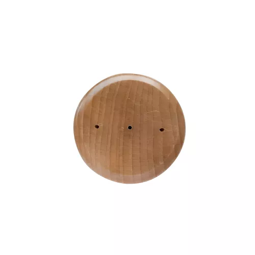 Socle en bois verni 3 trous pour drapeaux