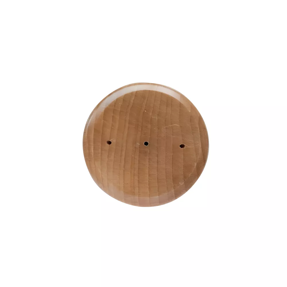 Socle en bois verni 3 trous pour drapeaux