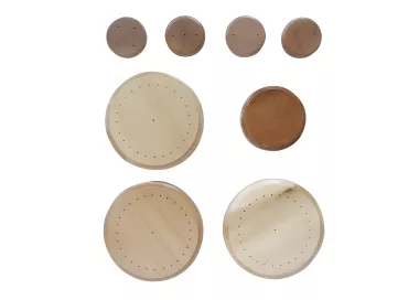 Socle en bois verni 3 trous pour drapeaux