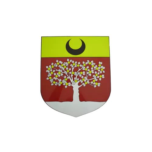 Ecusson porte-drapeaux personnalisé en composite aluminium 390x450mm