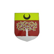 Ecusson porte-drapeaux personnalisé en composite aluminium 390x450mm